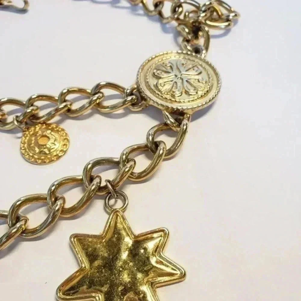 Escada Women’s Vintage Couture Gilded Gold Chain Charm Belt